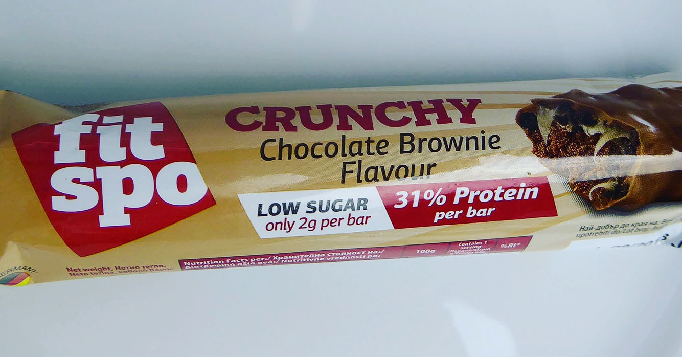FitSpo Crunchy Chocolate Brownie Flavour Protein Bar Proteinbar Proteinriegel Eiweißriegel